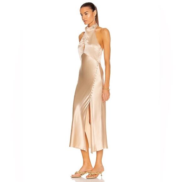 Nicholas Silk Halter Midi Dress NWT - Picture 6 of 9